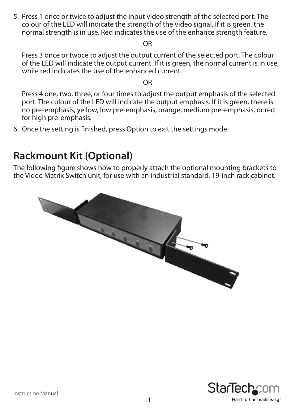 Rackmount kit (optional) | StarTech.com VS420RDVIA User Manual | Page 14 / 17