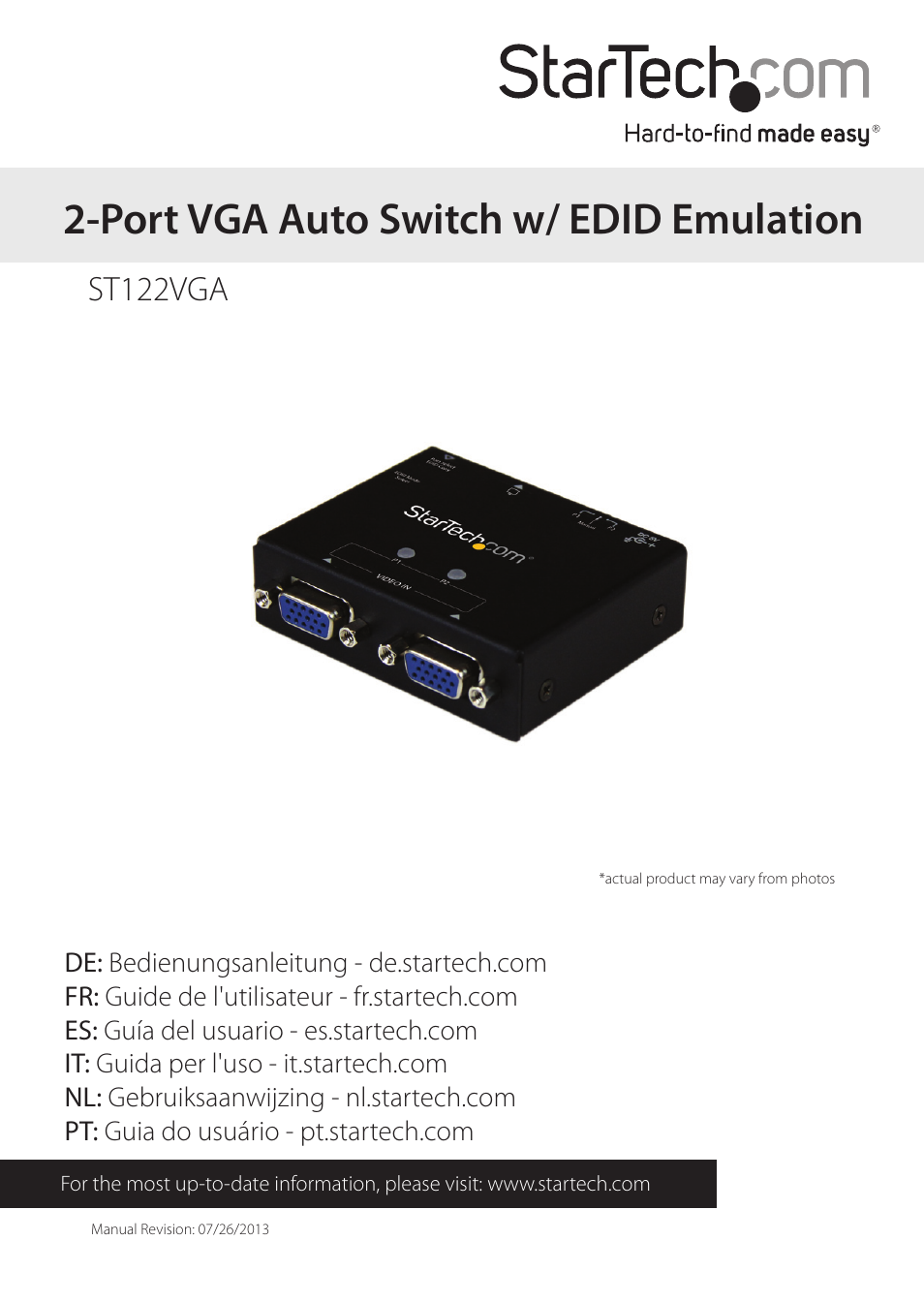 StarTech.com ST122VGA User Manual | 10 pages