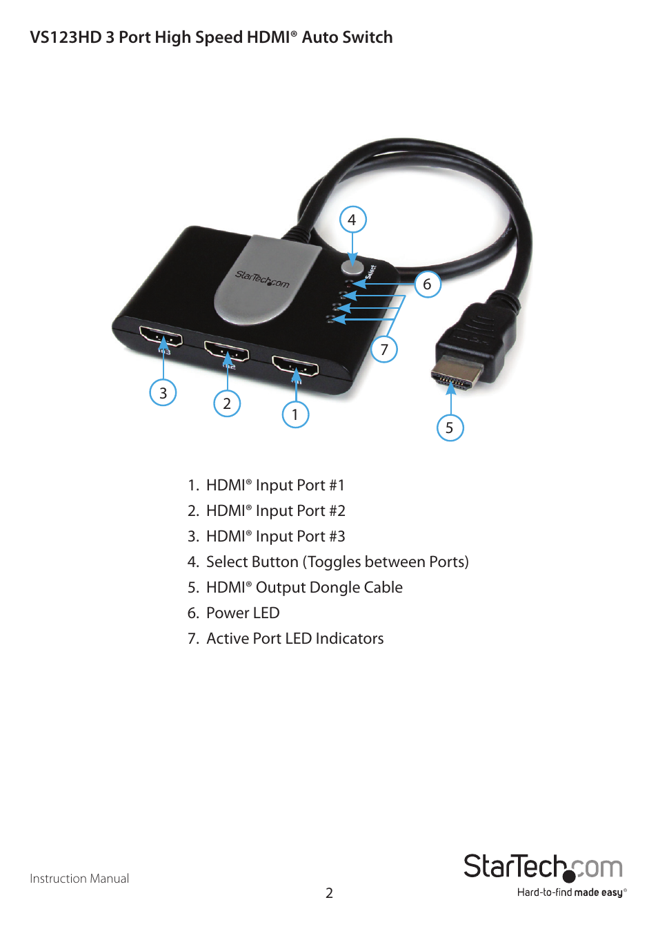 StarTech.com VS123HD User Manual | Page 5 / 10