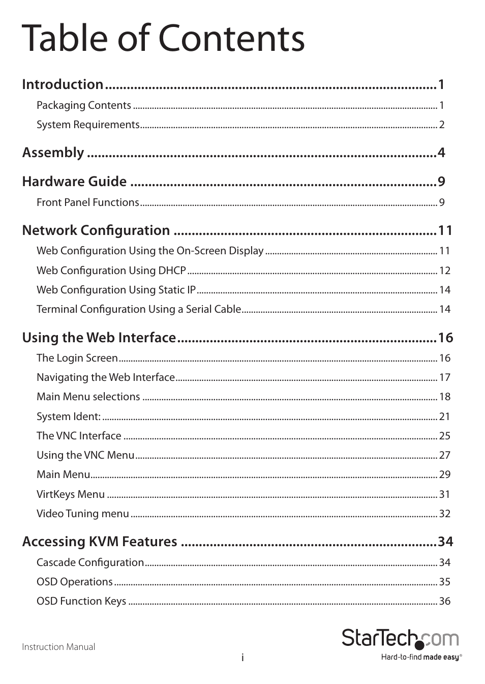 StarTech.com CABCONS1716I User Manual | Page 3 / 65