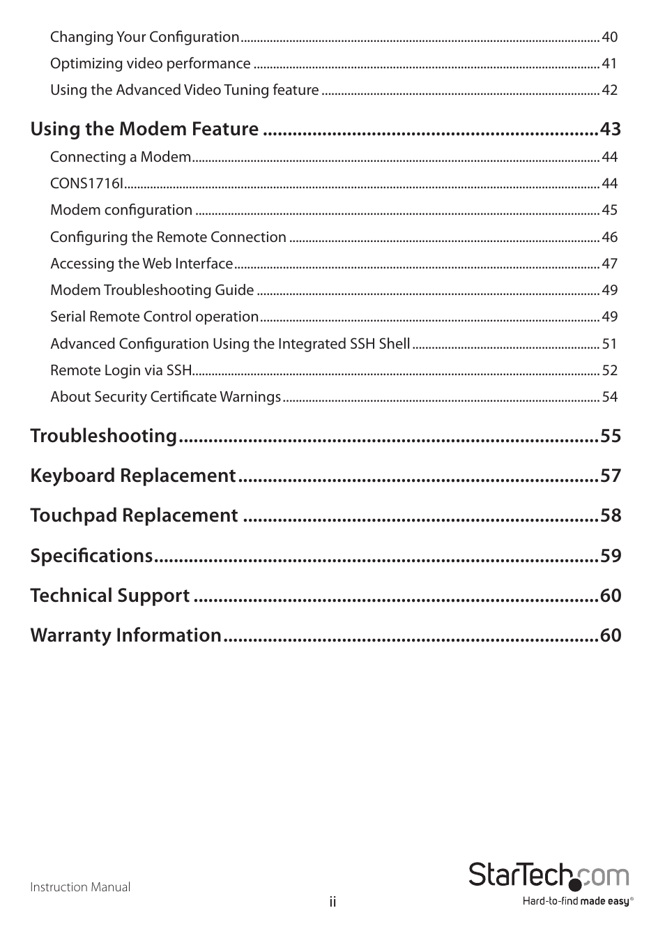 StarTech.com CABCONS1716I User Manual | Page 4 / 65