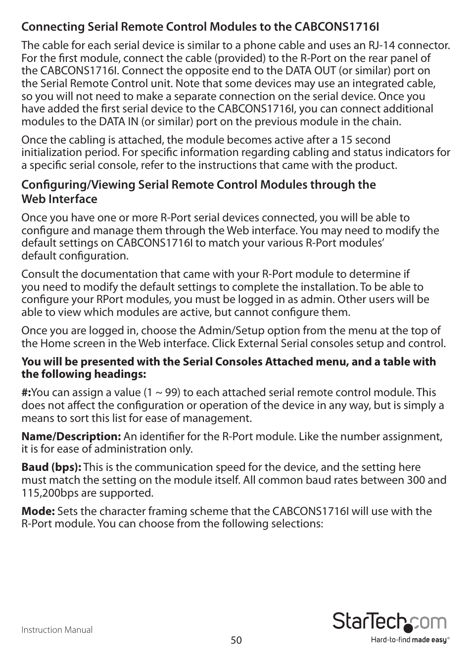 StarTech.com CABCONS1716I User Manual | Page 54 / 65