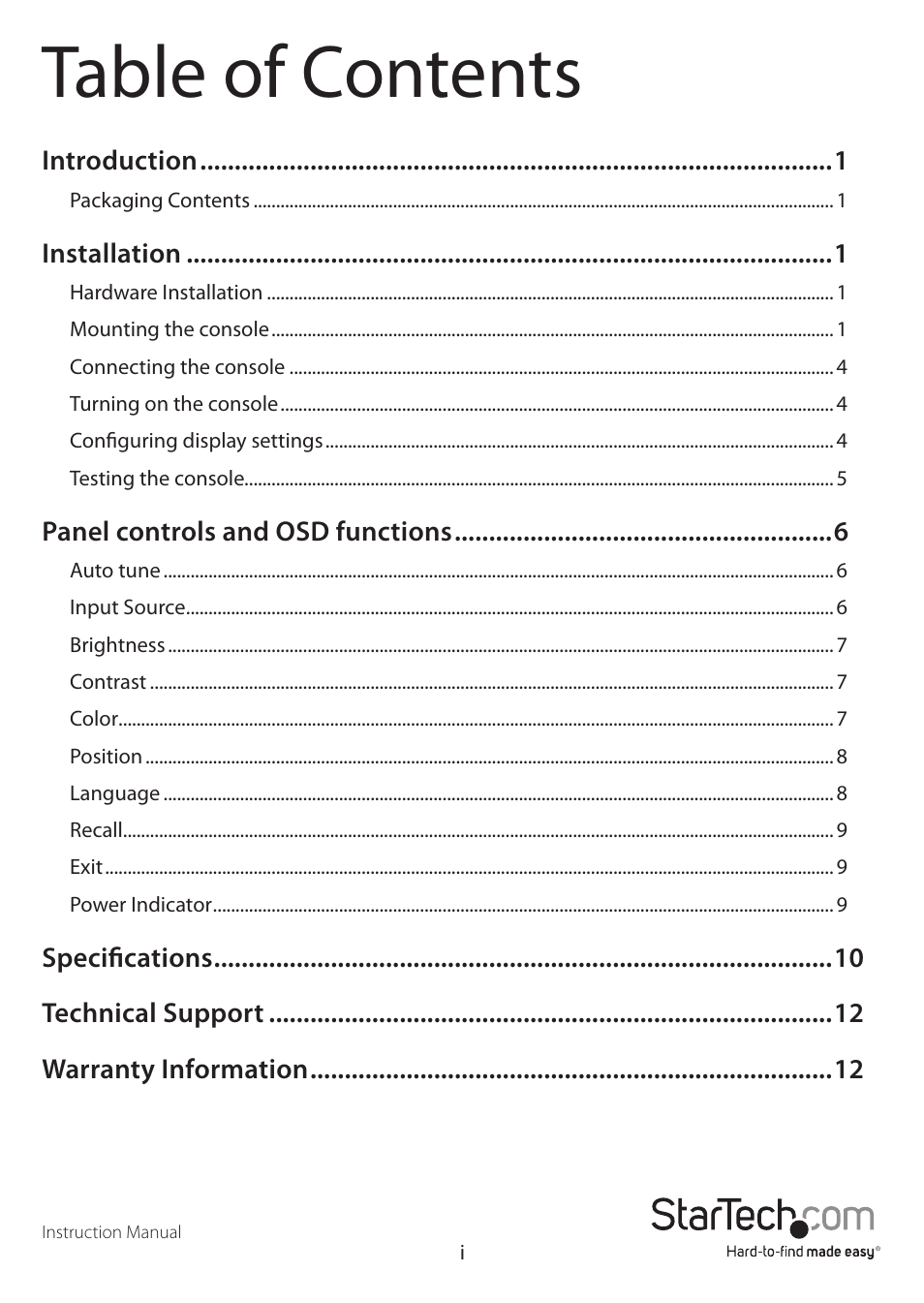 StarTech.com RACKCONS1901 User Manual | Page 3 / 16