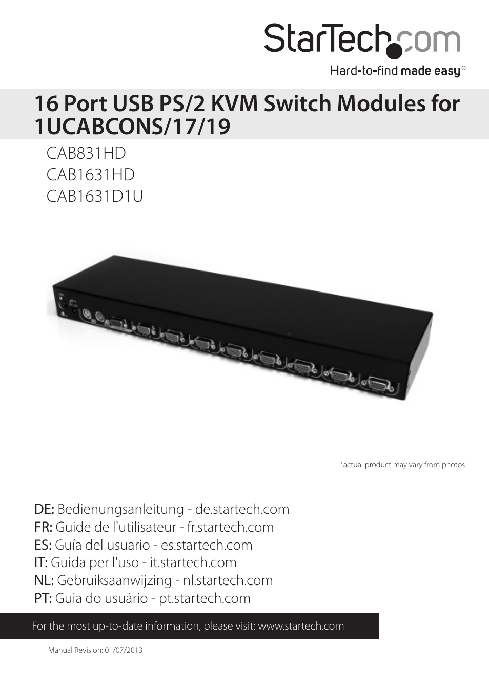 StarTech.com CAB1631D1U User Manual | 19 pages