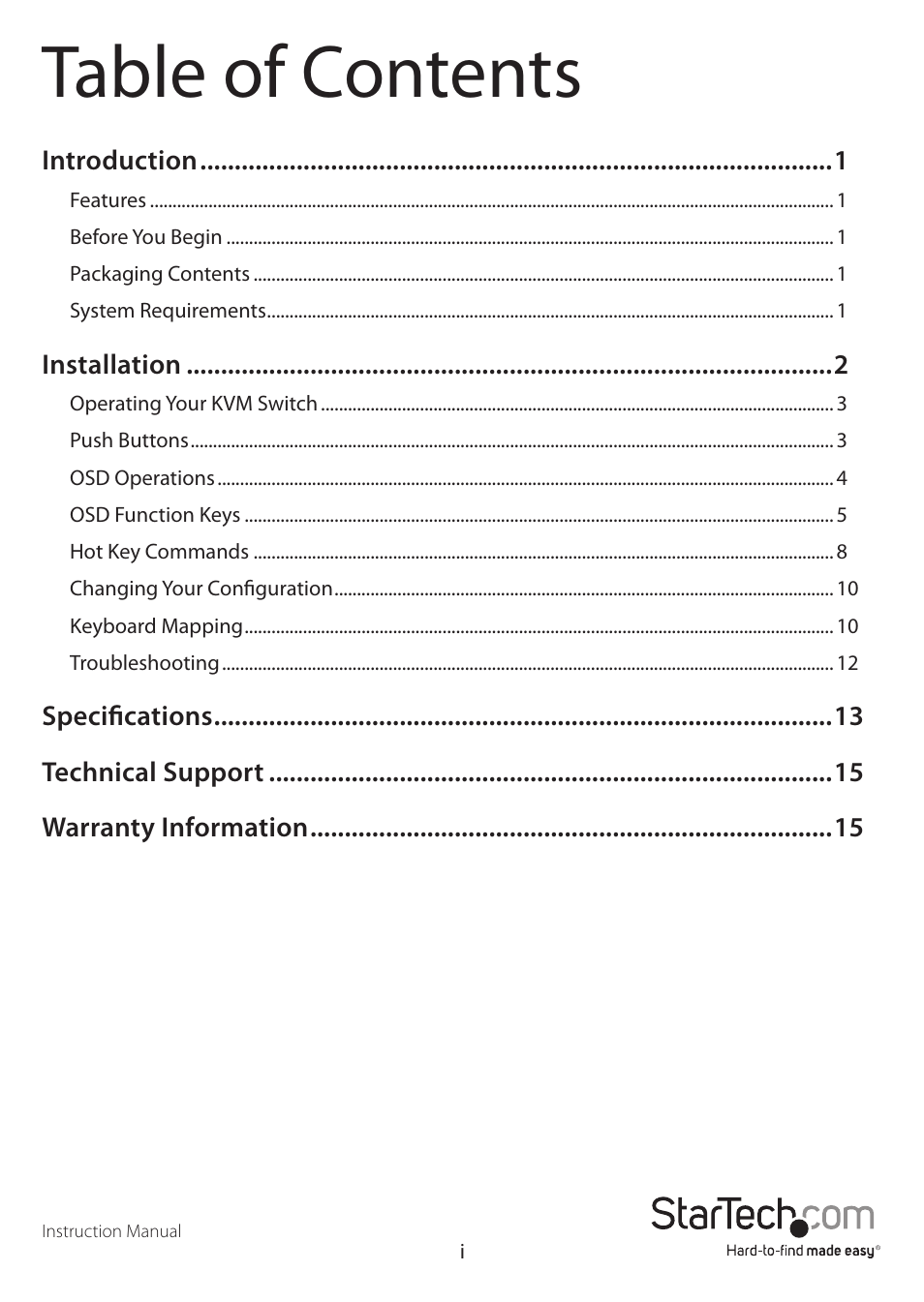 StarTech.com CAB1631D1U User Manual | Page 3 / 19