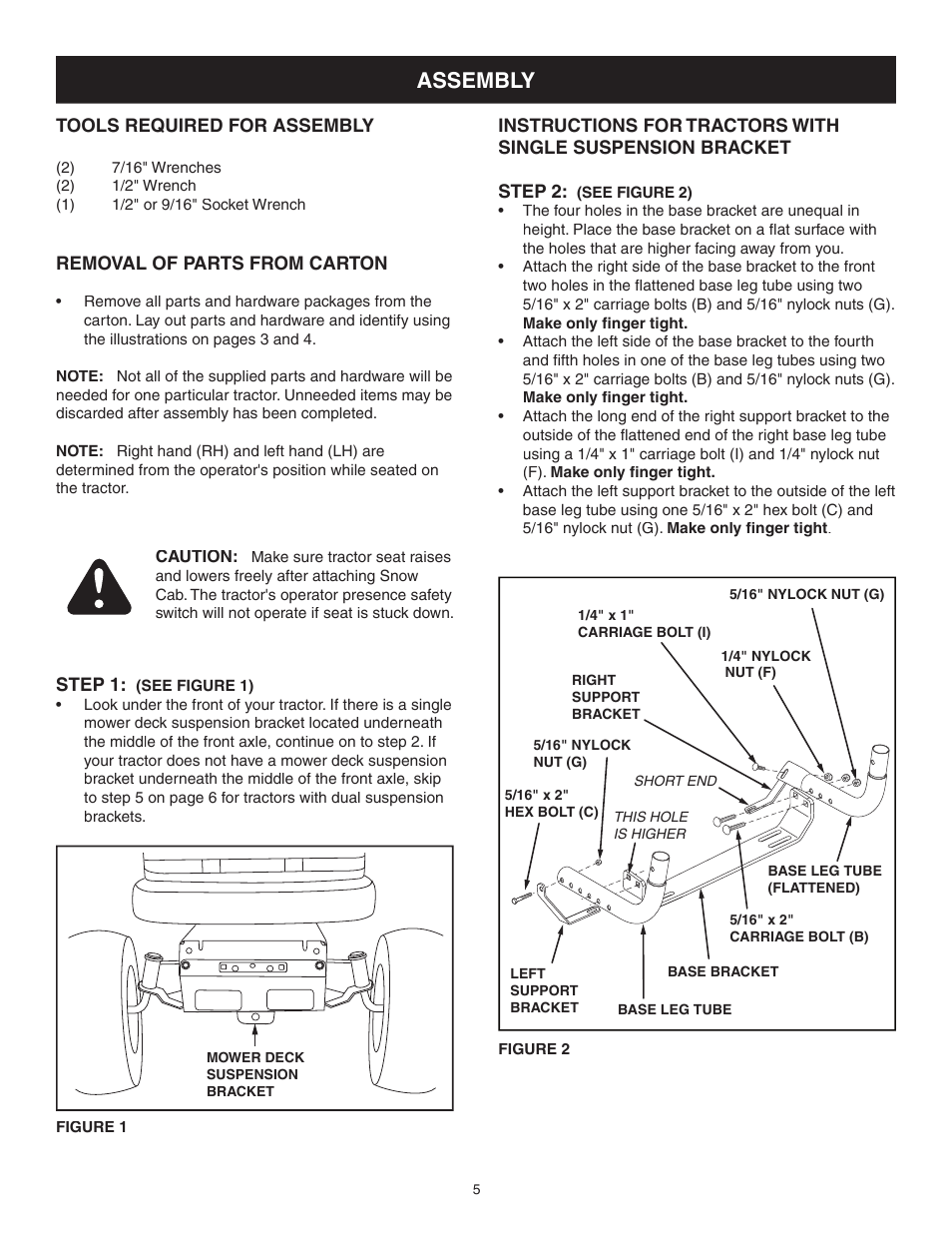 Assembly | Craftsman SNOW CAB 486.24276 User Manual | Page 5 / 12