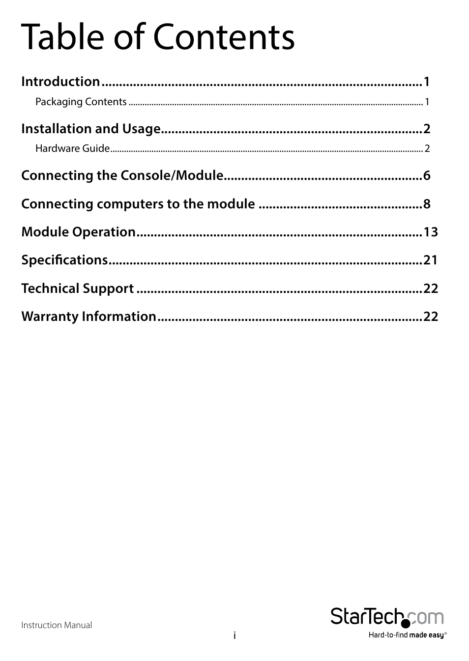 StarTech.com RACKCONSxxxx User Manual | Page 3 / 26
