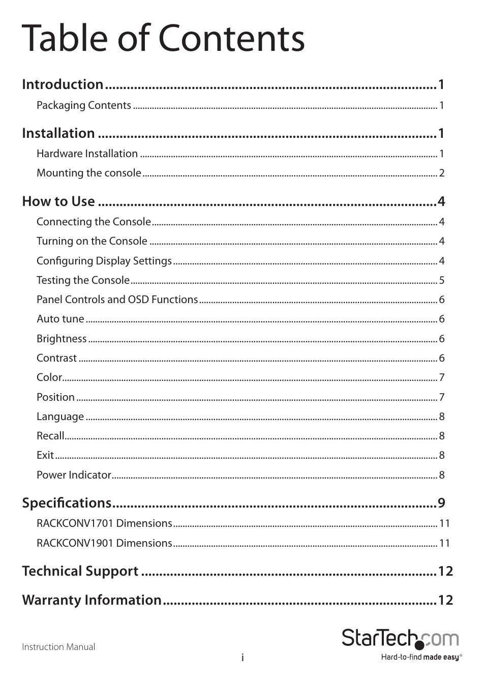 StarTech.com RACKCONV1901 User Manual | Page 3 / 16