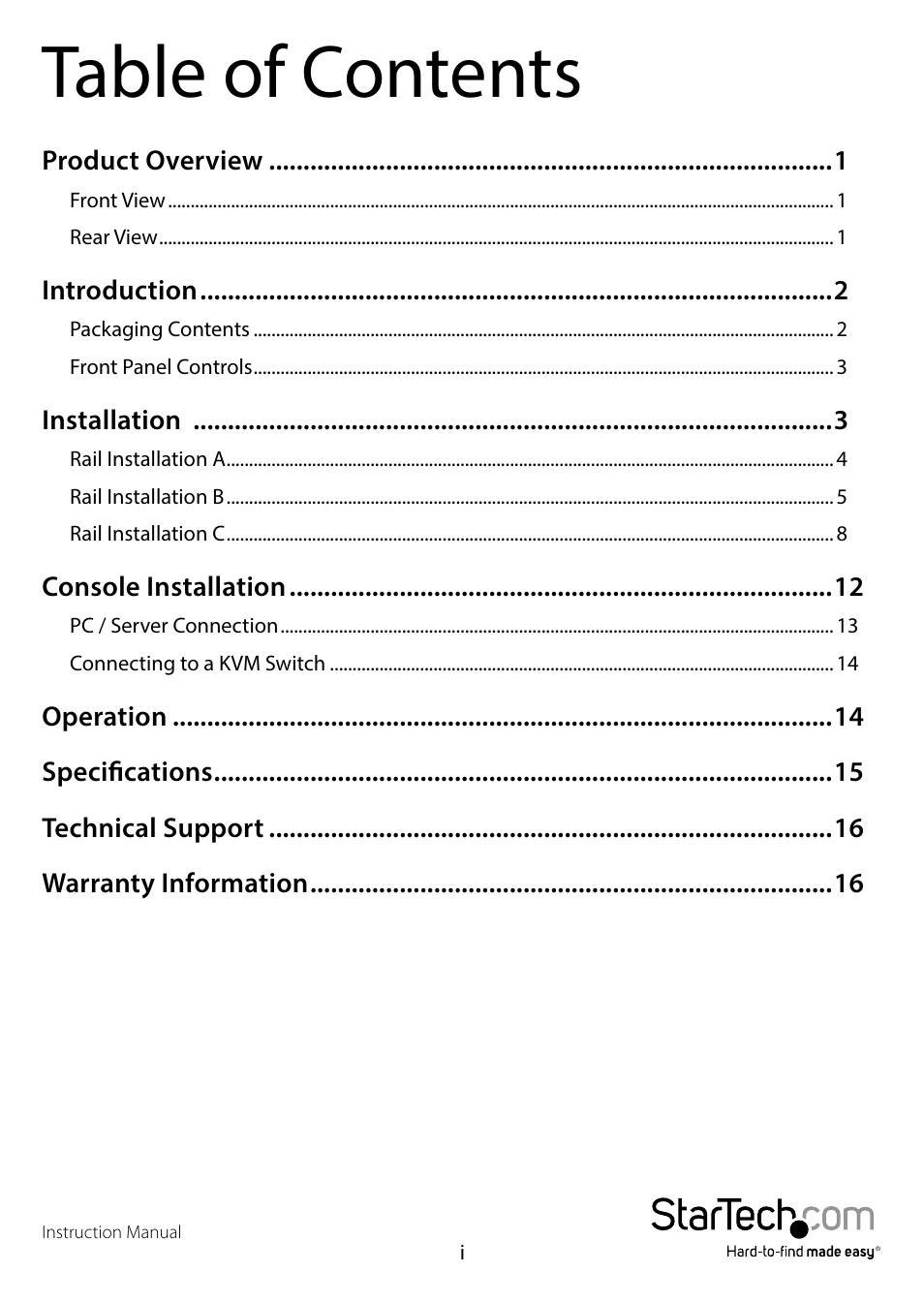 StarTech.com RKCONS17HDGB User Manual | Page 3 / 20