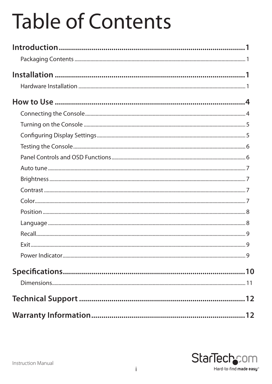 StarTech.com RACKCONS2001 User Manual | Page 3 / 16