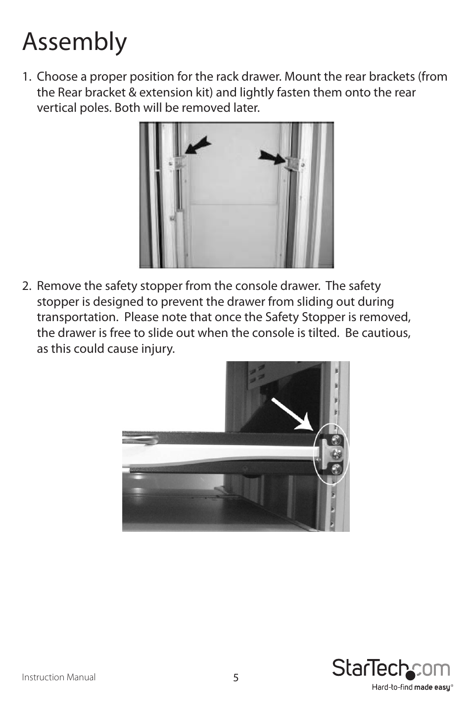 Assembly | StarTech.com 1UCABCONS19 User Manual | Page 8 / 20