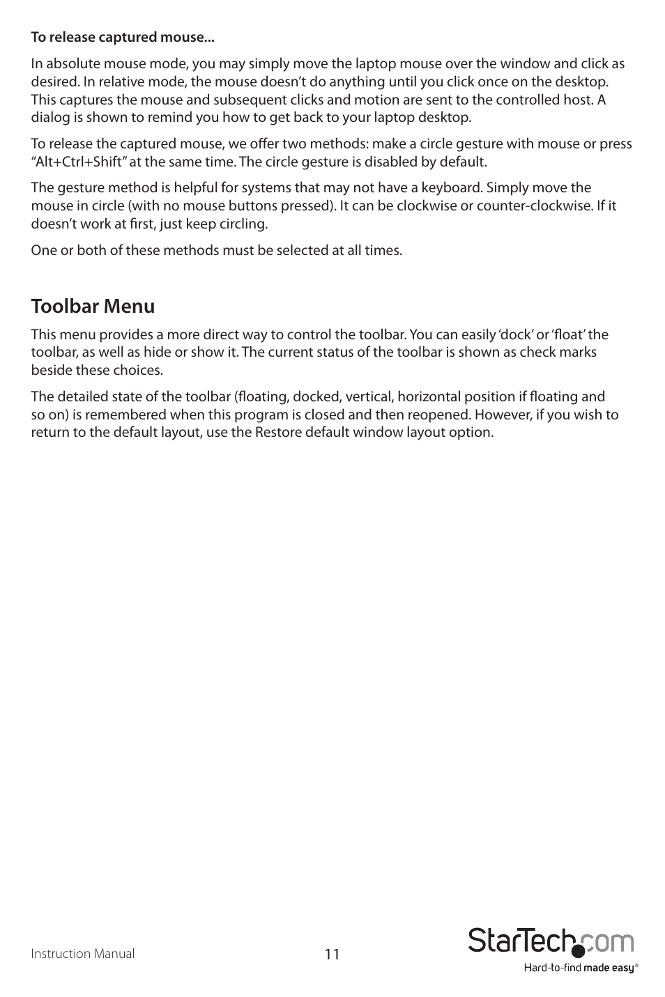 Toolbar menu | StarTech.com NOTECONS01 User Manual | Page 14 / 18