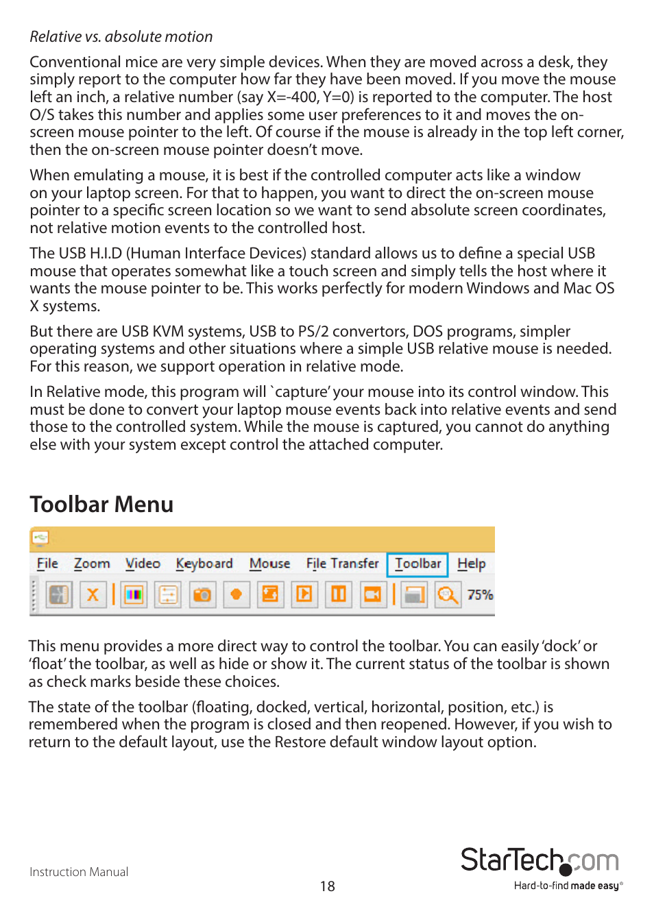 Toolbar menu | StarTech.com NOTECONS02 Manual User Manual | Page 21 / 25