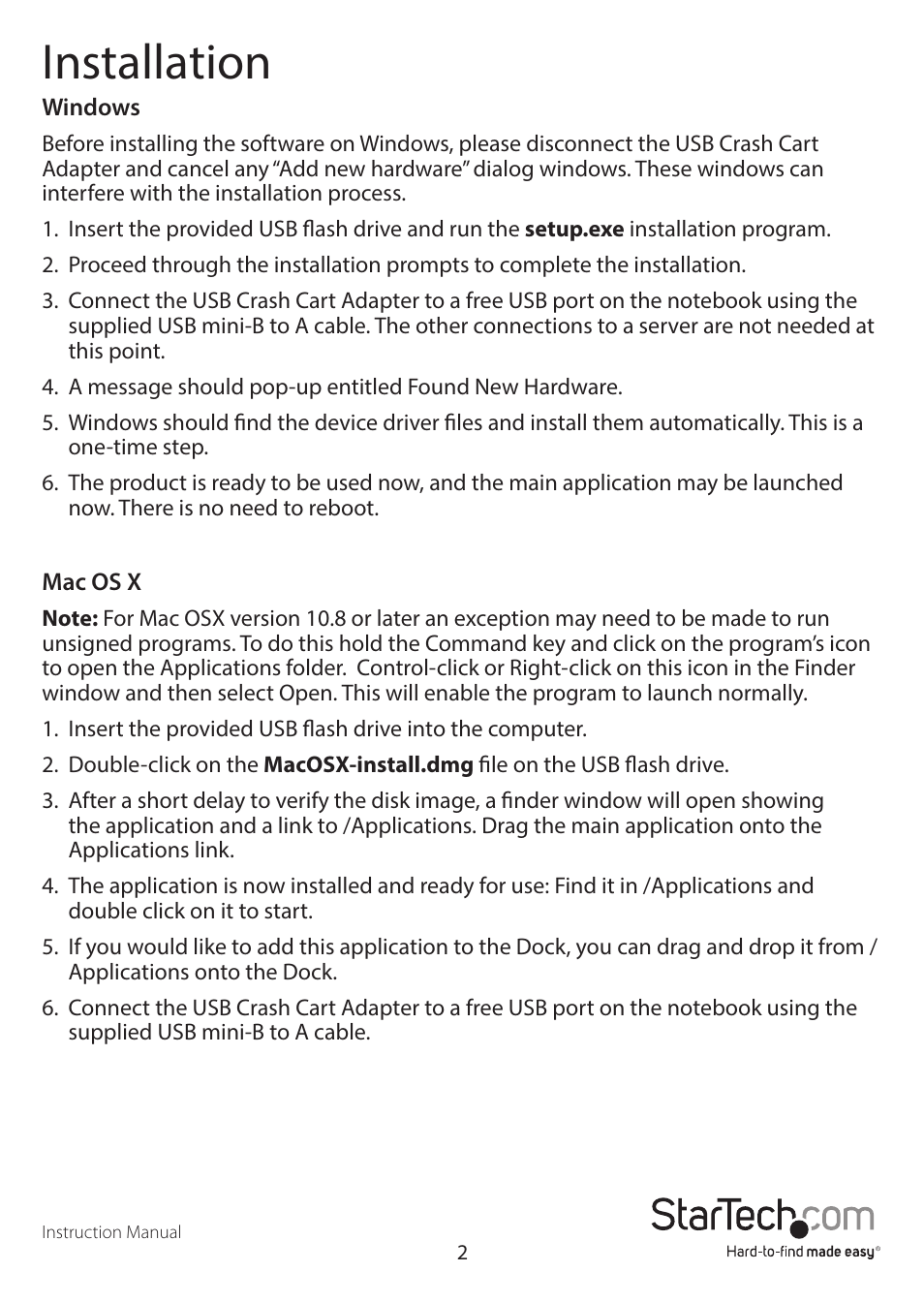 Installation | StarTech.com NOTECONS02 Manual User Manual | Page 5 / 25