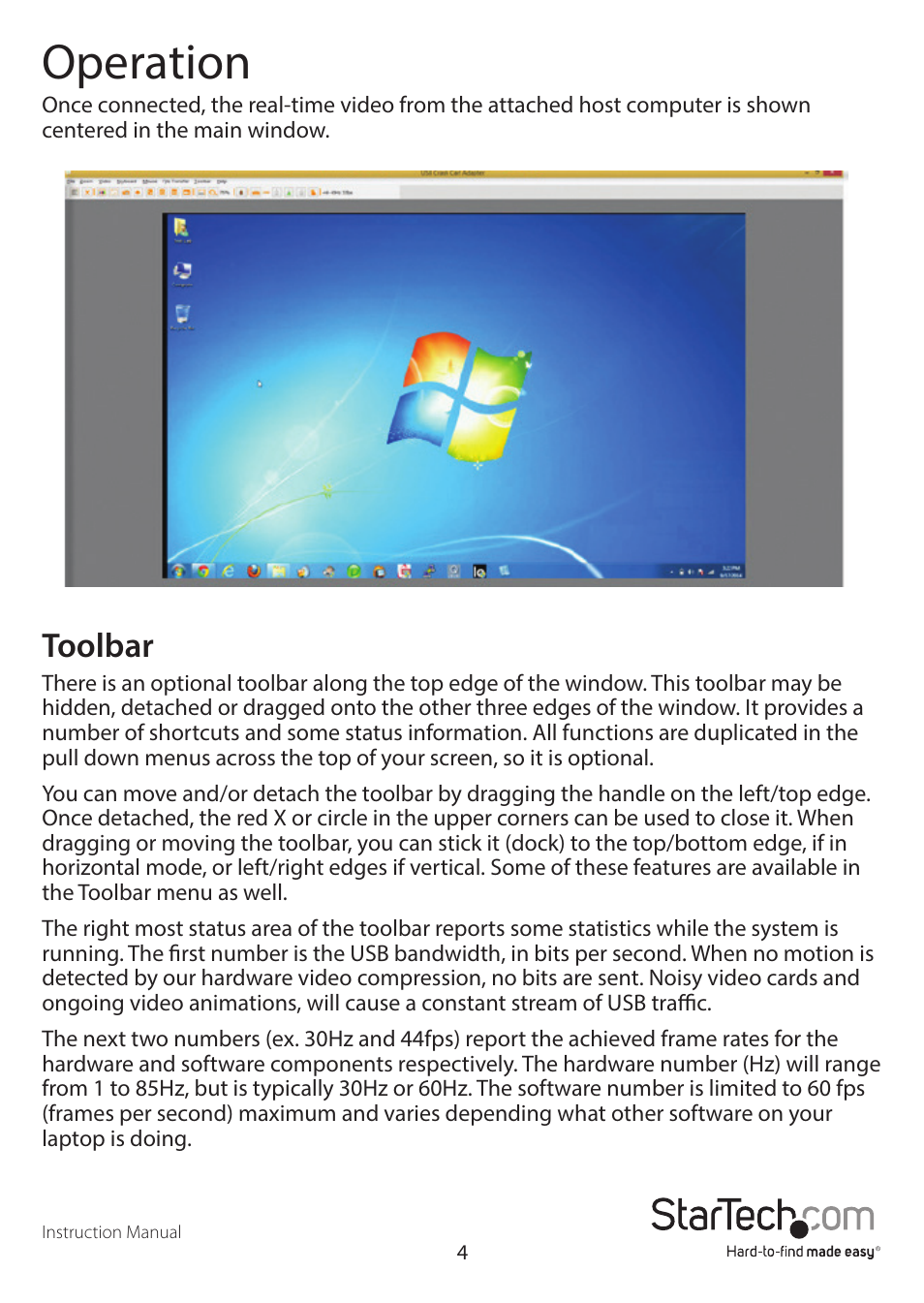 Operation, Toolbar | StarTech.com NOTECONS02 Manual User Manual | Page 7 / 25