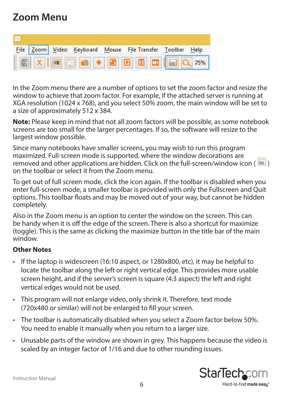 Zoom menu | StarTech.com NOTECONS02 Manual User Manual | Page 9 / 25
