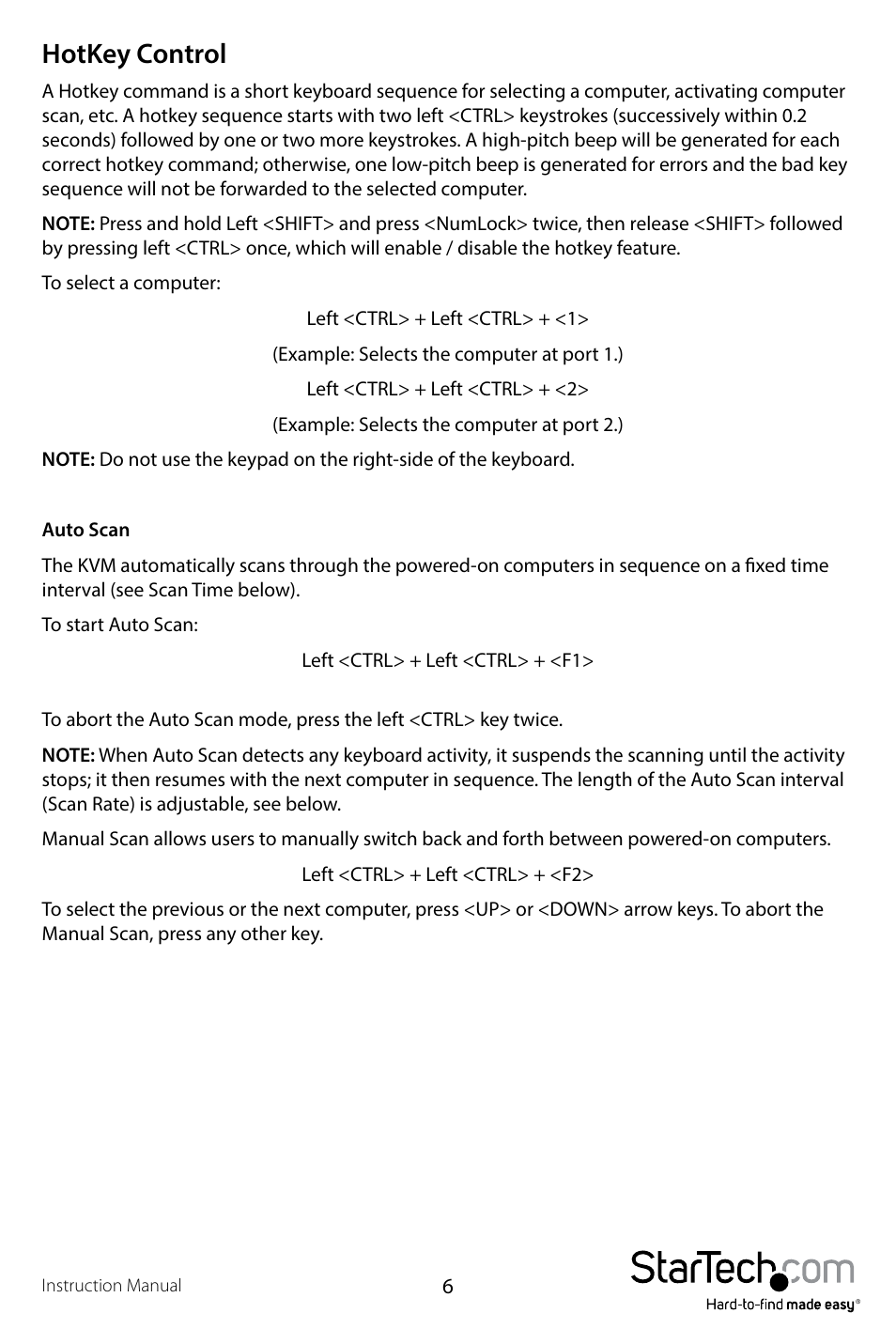 Hotkey control | StarTech.com SV431DD2DUA User Manual | Page 9 / 14