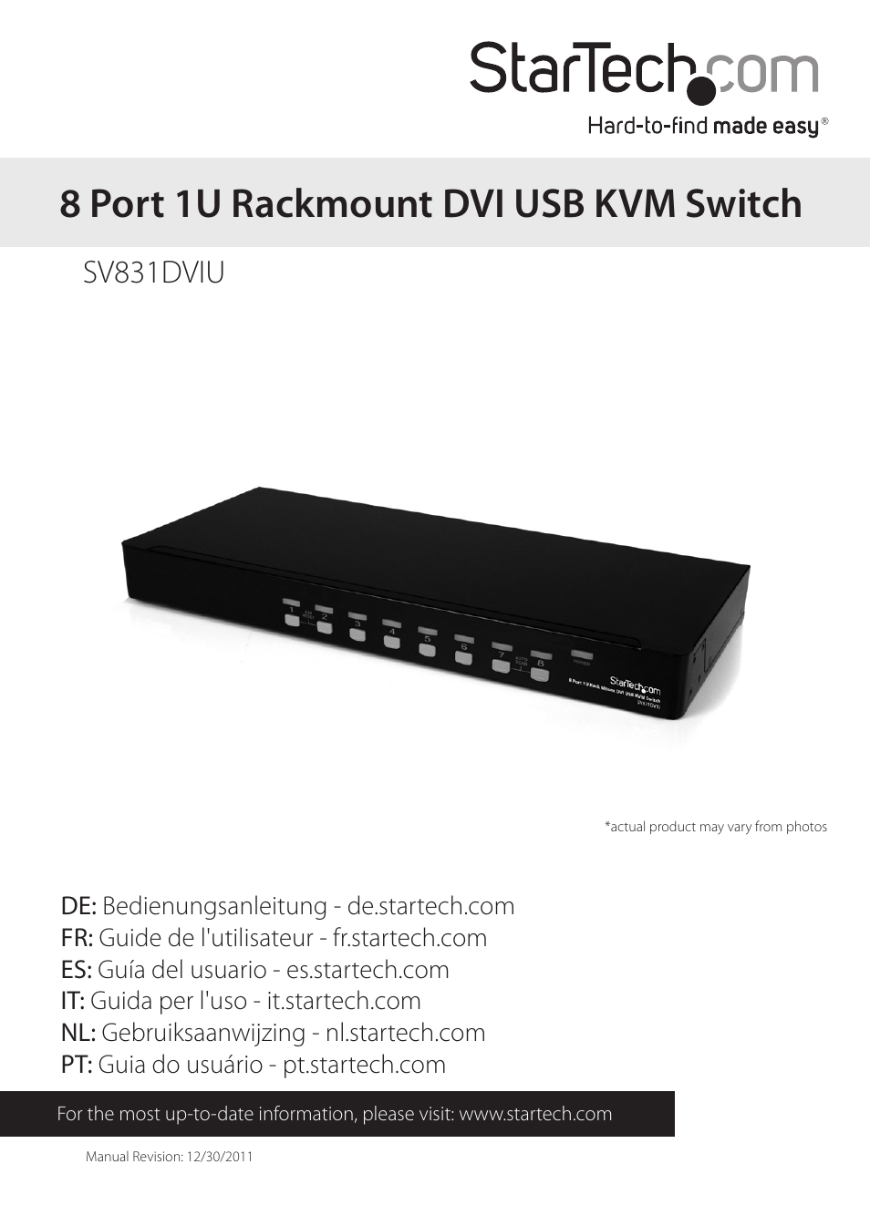 StarTech.com SV831DVIU User Manual | 13 pages