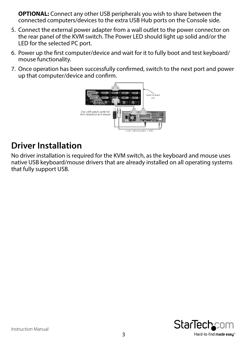 Driver installation | StarTech.com SV431DDVDUA User Manual | Page 7 / 16