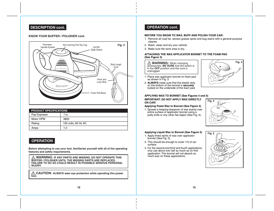 17021 12-13.ai | Craftsman 7-IN. BUFFER / POLISHER 172.10721 User Manual | Page 7 / 10