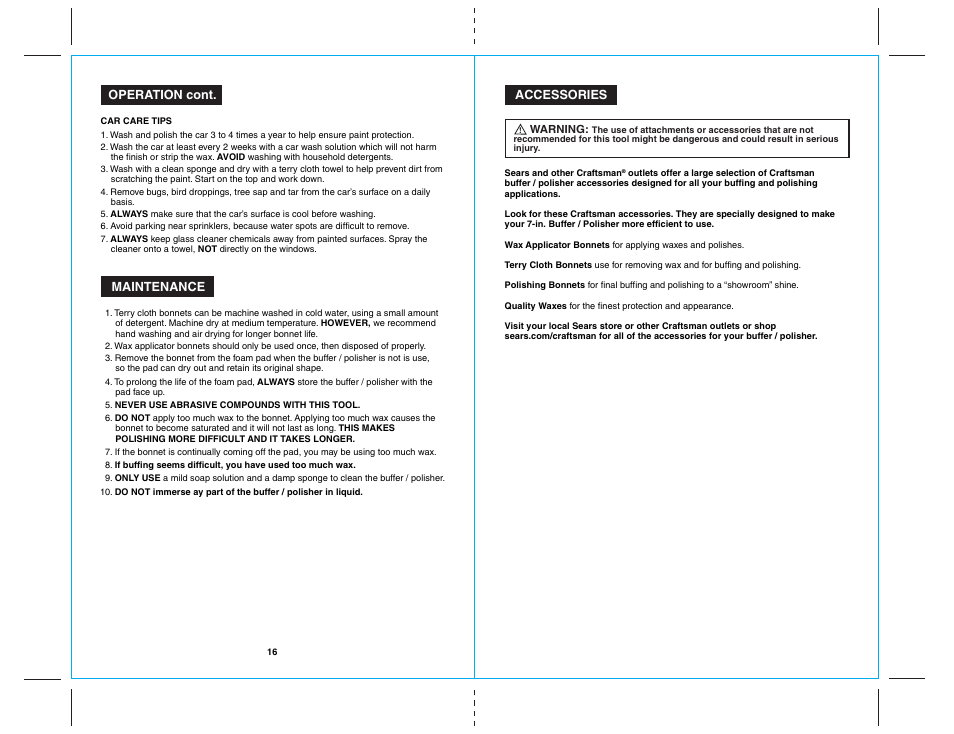 17021 16-17.ai | Craftsman 7-IN. BUFFER / POLISHER 172.10721 User Manual | Page 9 / 10