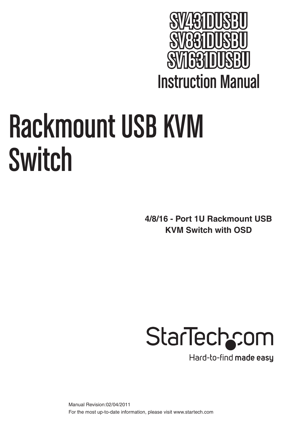 StarTech.com SV1631DUSBU User Manual | 20 pages