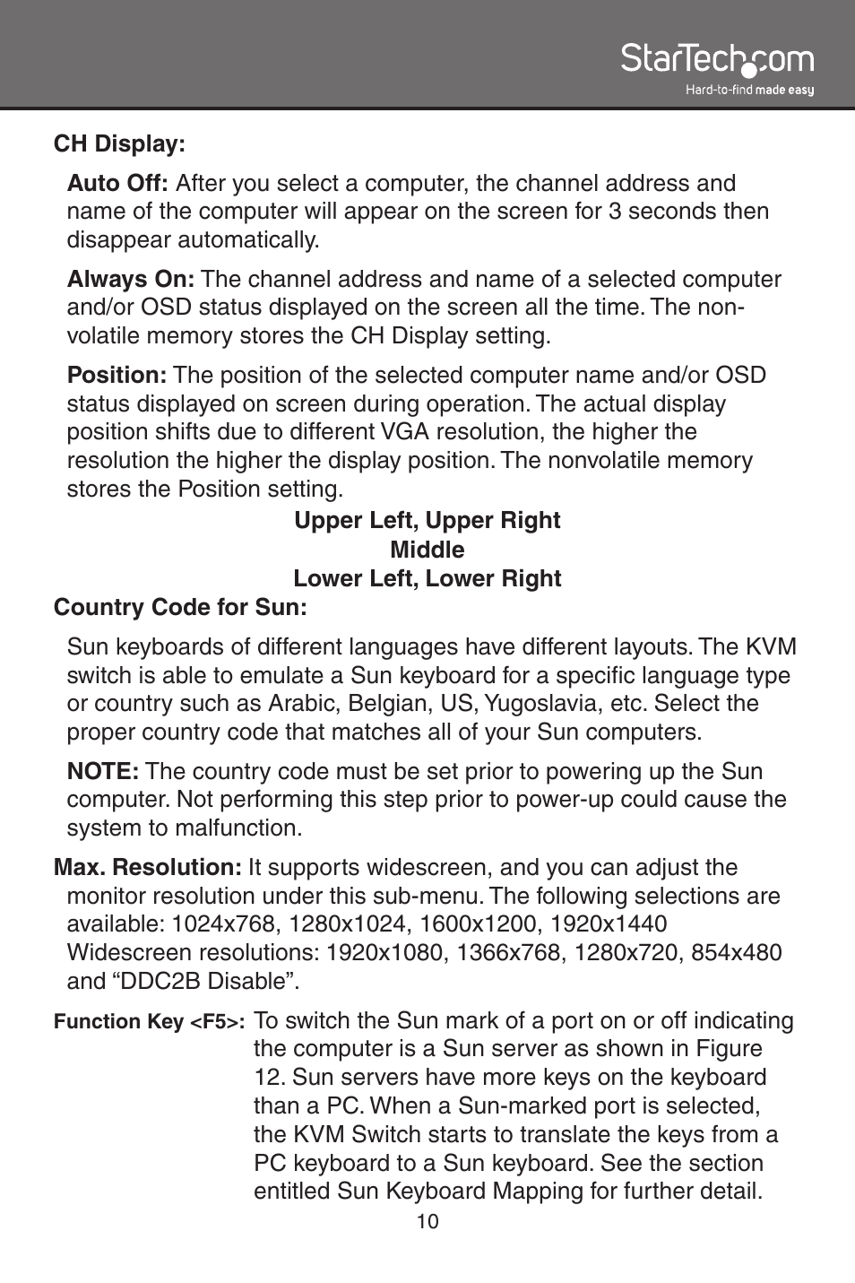 StarTech.com SV1631DUSBU User Manual | Page 13 / 20