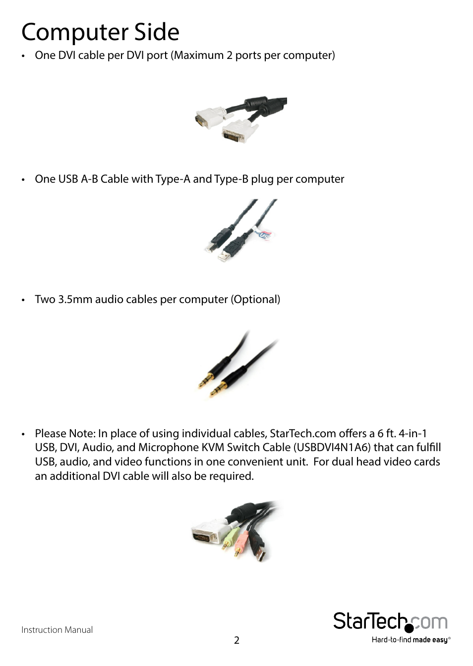 Computer side | StarTech.com SV431DVIDDU Manual User Manual | Page 6 / 15
