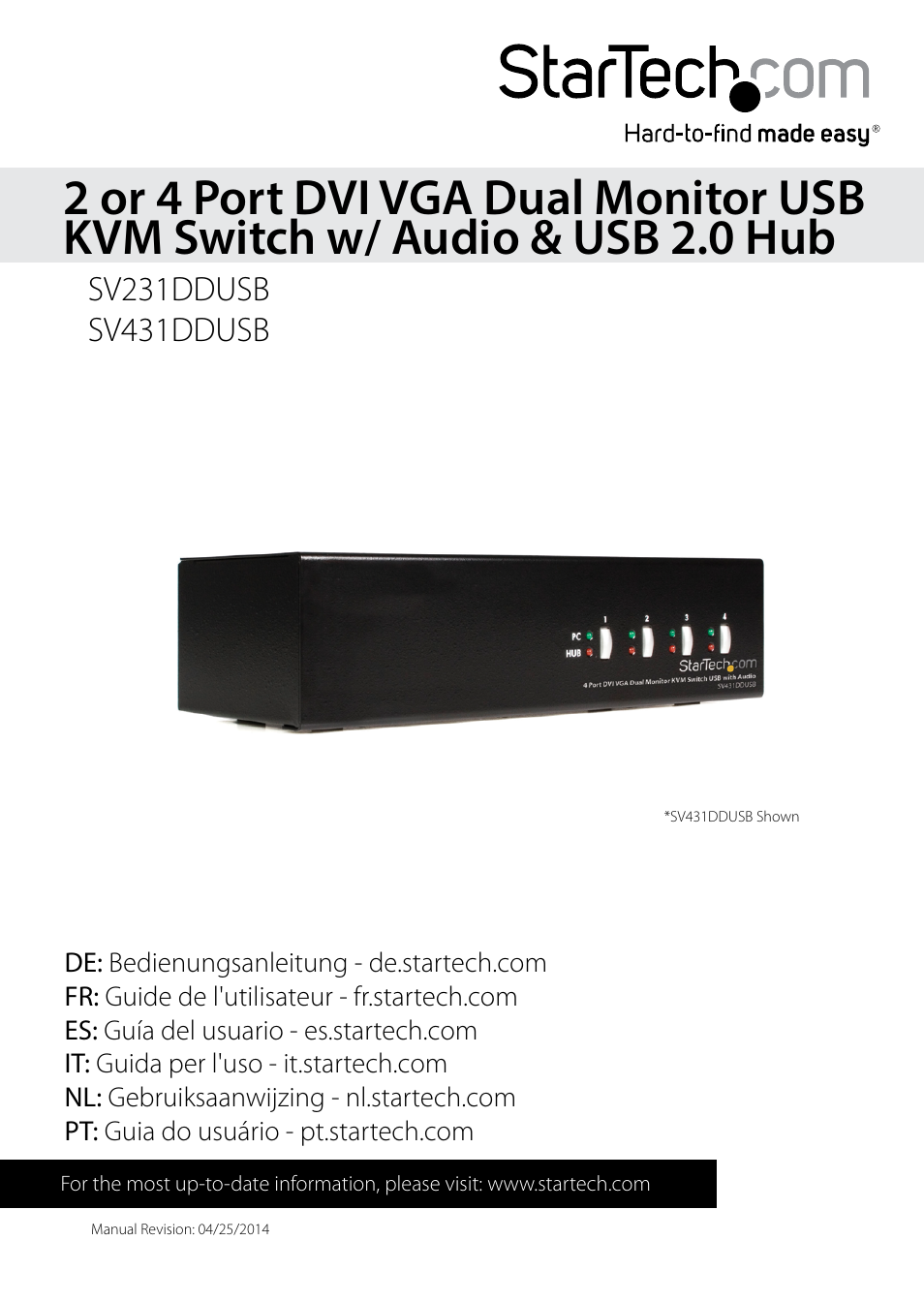 StarTech.com SV431DDUSB Manual User Manual | 12 pages