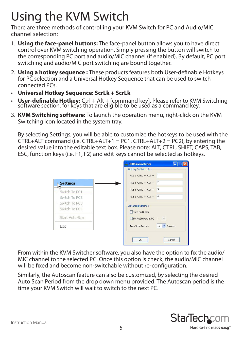 Using the kvm switch | StarTech.com SVx11KUSB User Manual | Page 8 / 10