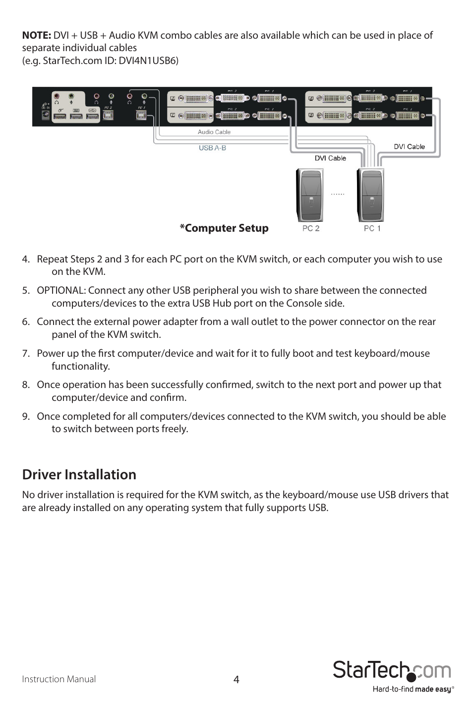 Driver installation | StarTech.com SV231QDVIUA User Manual | Page 7 / 14
