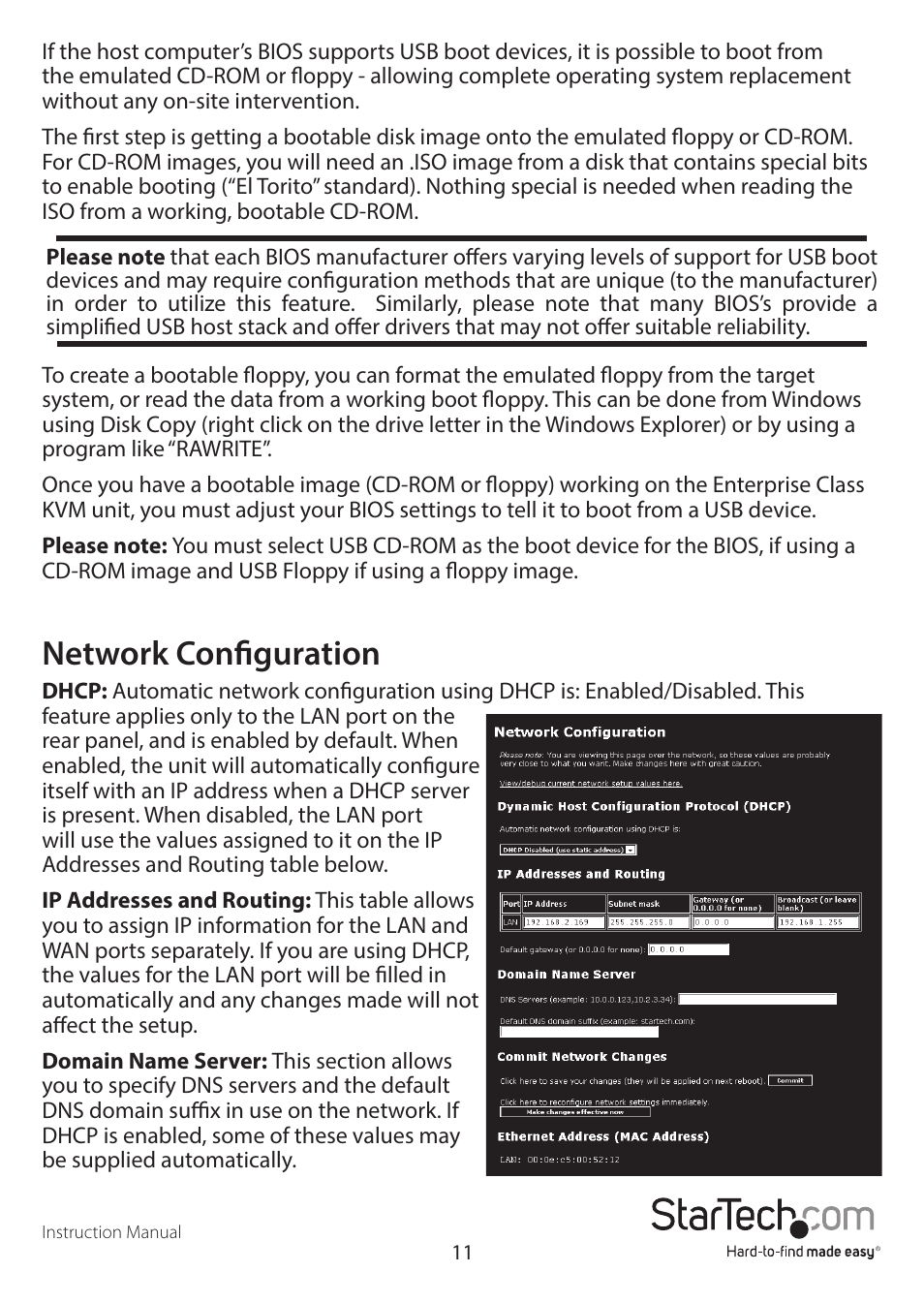 Network configuration | StarTech.com SV841DUSBI User Manual | Page 16 / 52