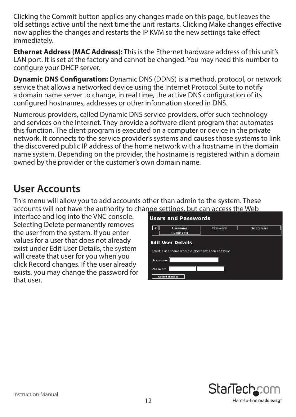 User accounts | StarTech.com SV841DUSBI User Manual | Page 17 / 52