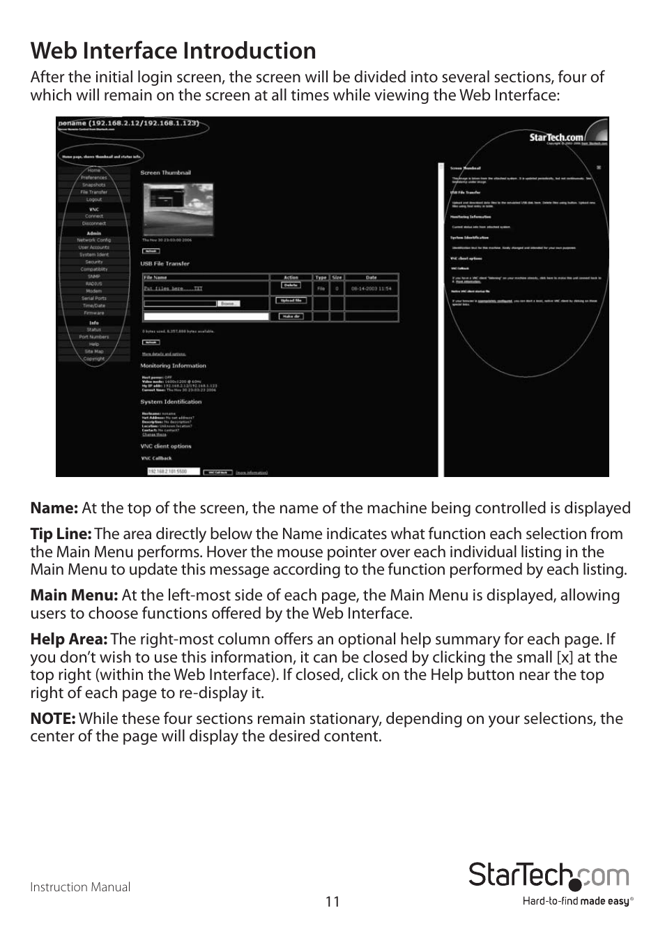 Web interface introduction | StarTech.com SV1641HDIE User Manual | Page 16 / 58