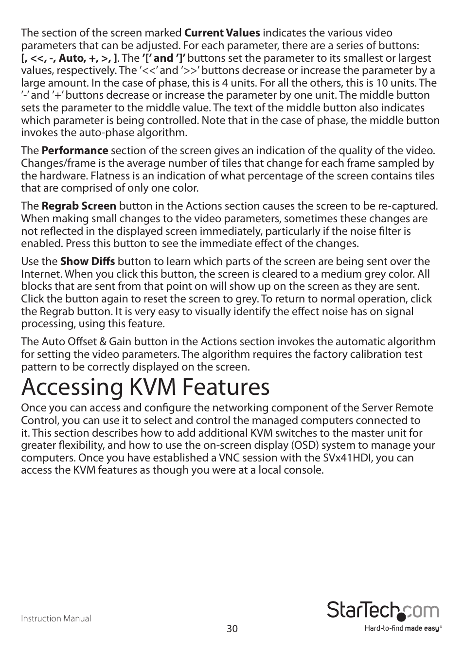 Accessing kvm features | StarTech.com SV1641HDIE User Manual | Page 35 / 58