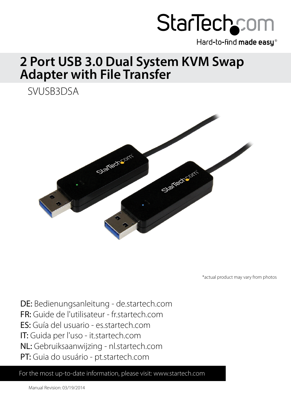 StarTech.com SVUSB3DSA User Manual | 16 pages