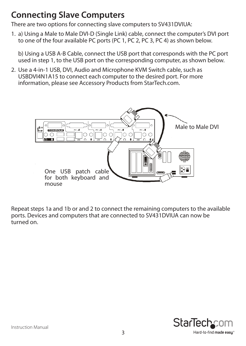 Connecting slave computers | StarTech.com SV431DVIUA User Manual | Page 6 / 13