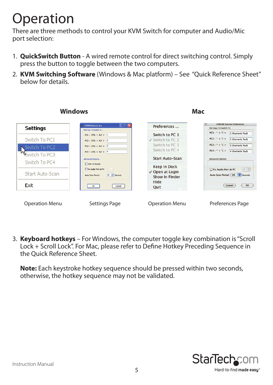 Operation | StarTech.com SV211DPUA User Manual | Page 7 / 12