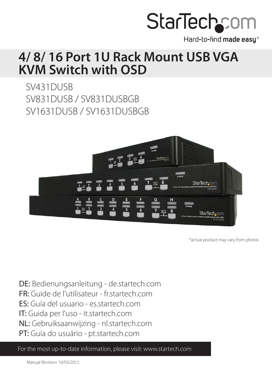 StarTech.com SV1631DUSBGB User Manual | 19 pages