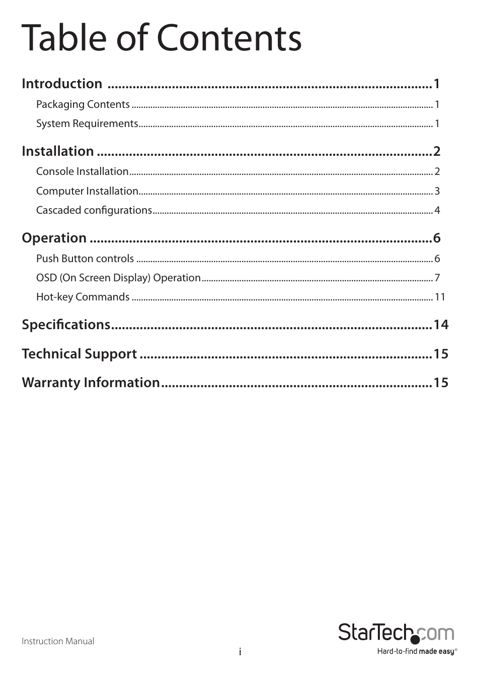 StarTech.com SV1631DUSBGB User Manual | Page 3 / 19