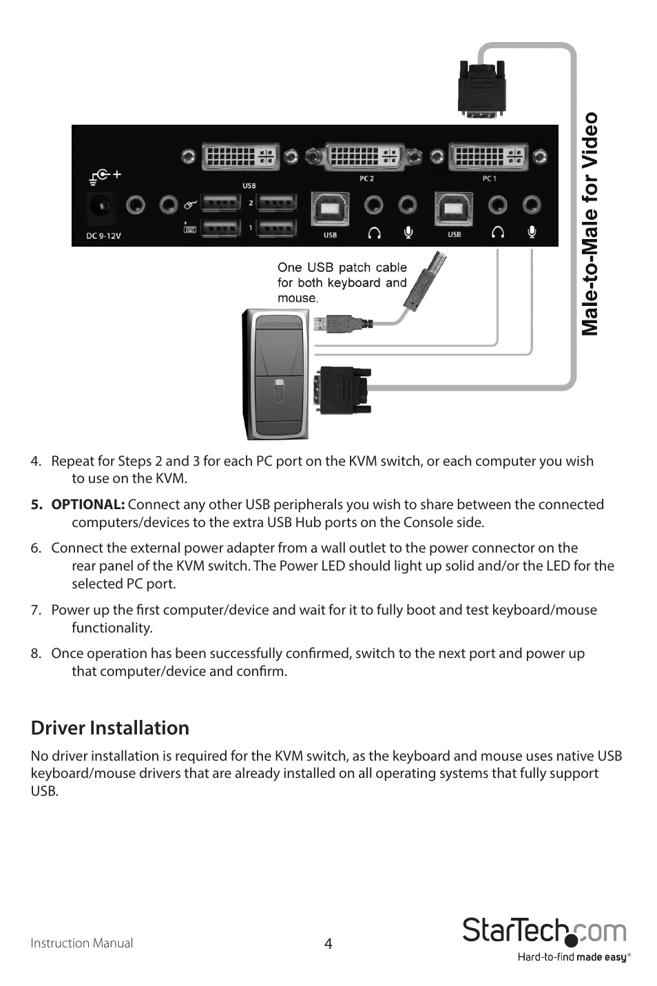 Driver installation | StarTech.com SV231DVIUA User Manual | Page 7 / 13