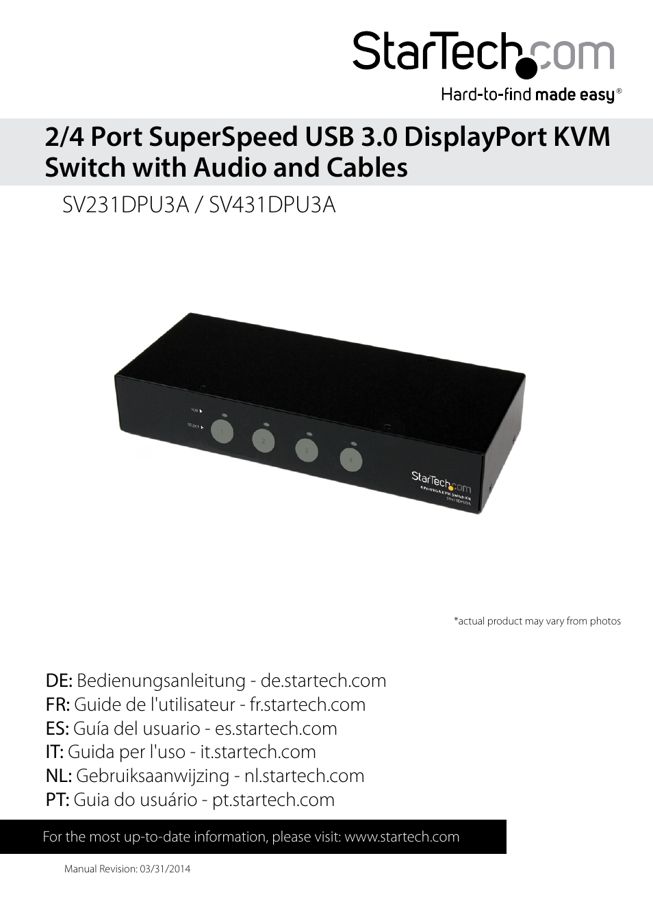 StarTech.com SV431DPU3A User Manual | 13 pages