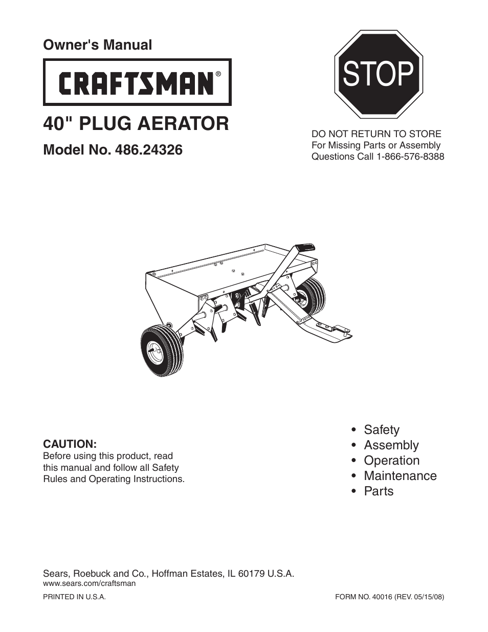 Craftsman 486.24326 User Manual | 12 pages