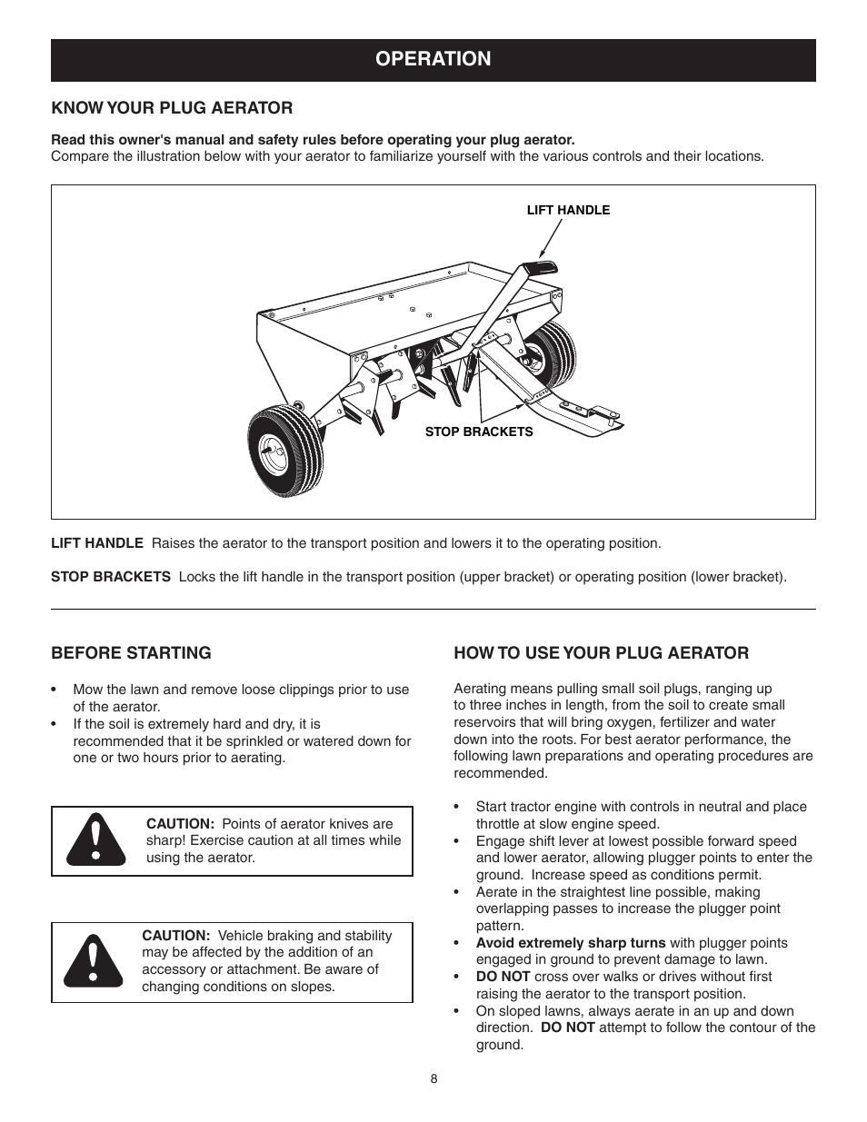 Operation | Craftsman 486.24326 User Manual | Page 8 / 12