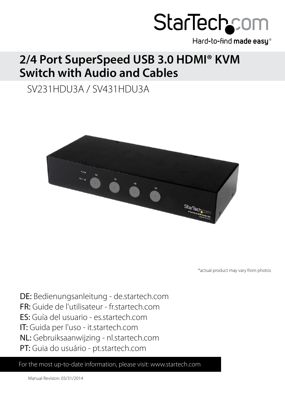 StarTech.com SV431HDU3A User Manual | 13 pages