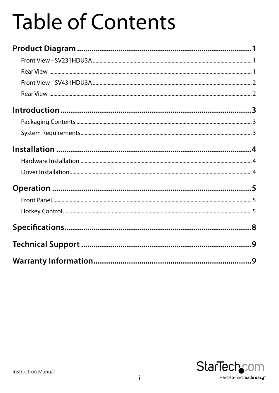 StarTech.com SV431HDU3A User Manual | Page 3 / 13