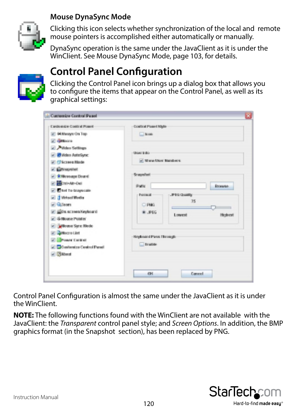 Control panel configuration | StarTech.com SV1108IPPWEU User Manual | Page 127 / 184