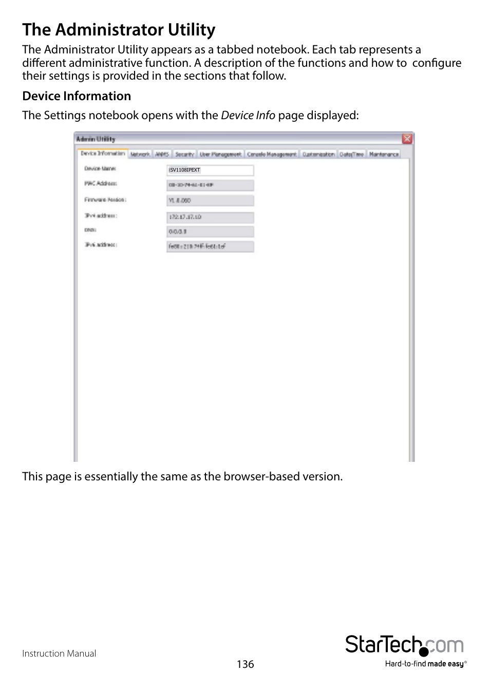 The administrator utility | StarTech.com SV1108IPPWEU User Manual | Page 143 / 184