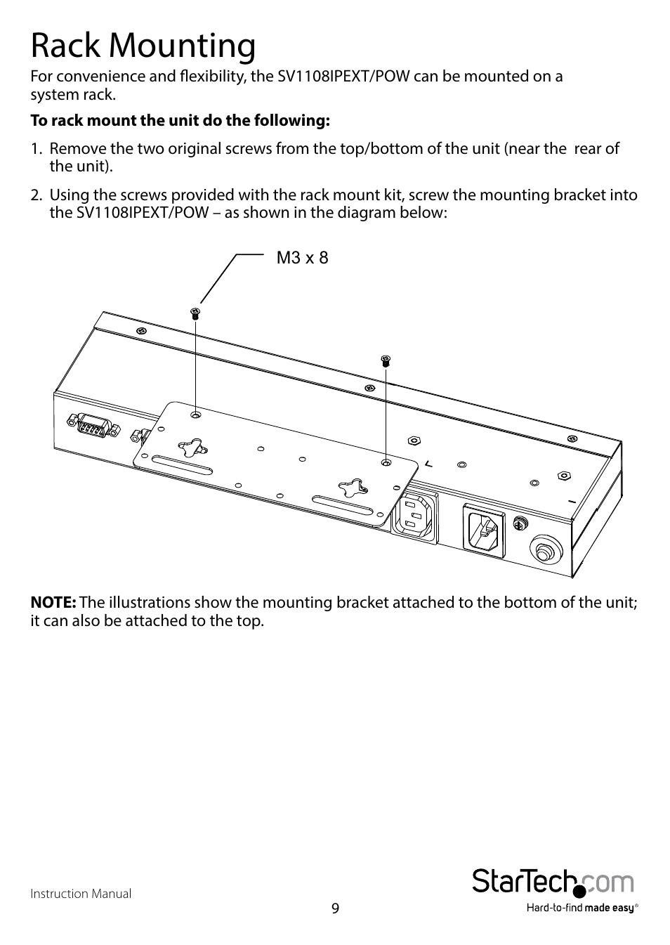 Rack mounting | StarTech.com SV1108IPPWEU User Manual | Page 16 / 184
