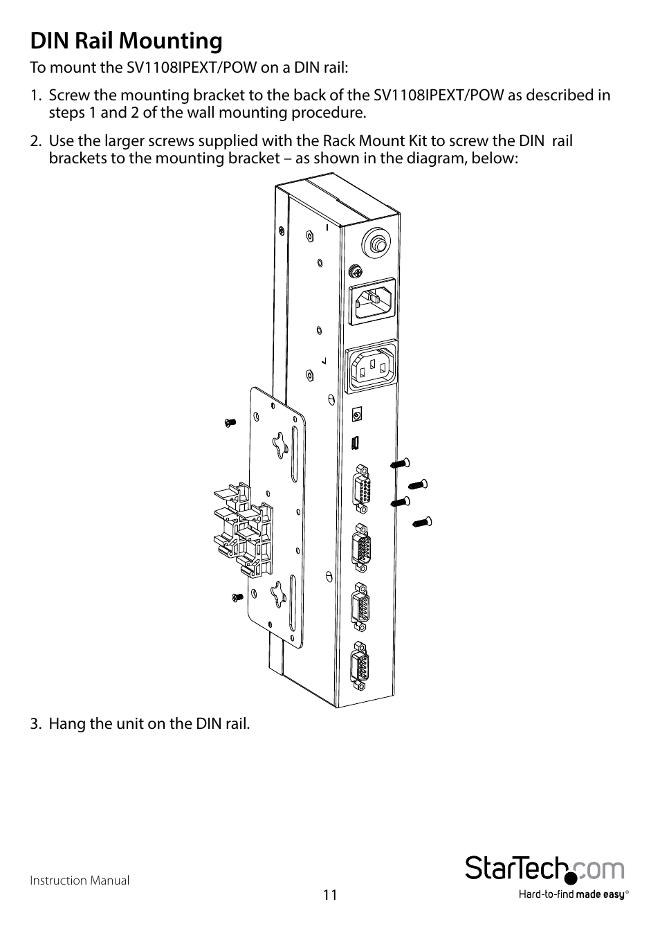 Din rail mounting | StarTech.com SV1108IPPWEU User Manual | Page 18 / 184